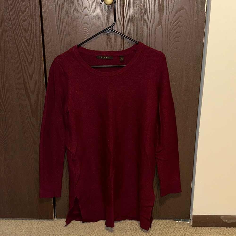 Cyrus Burgundy Long Sleeve Tee